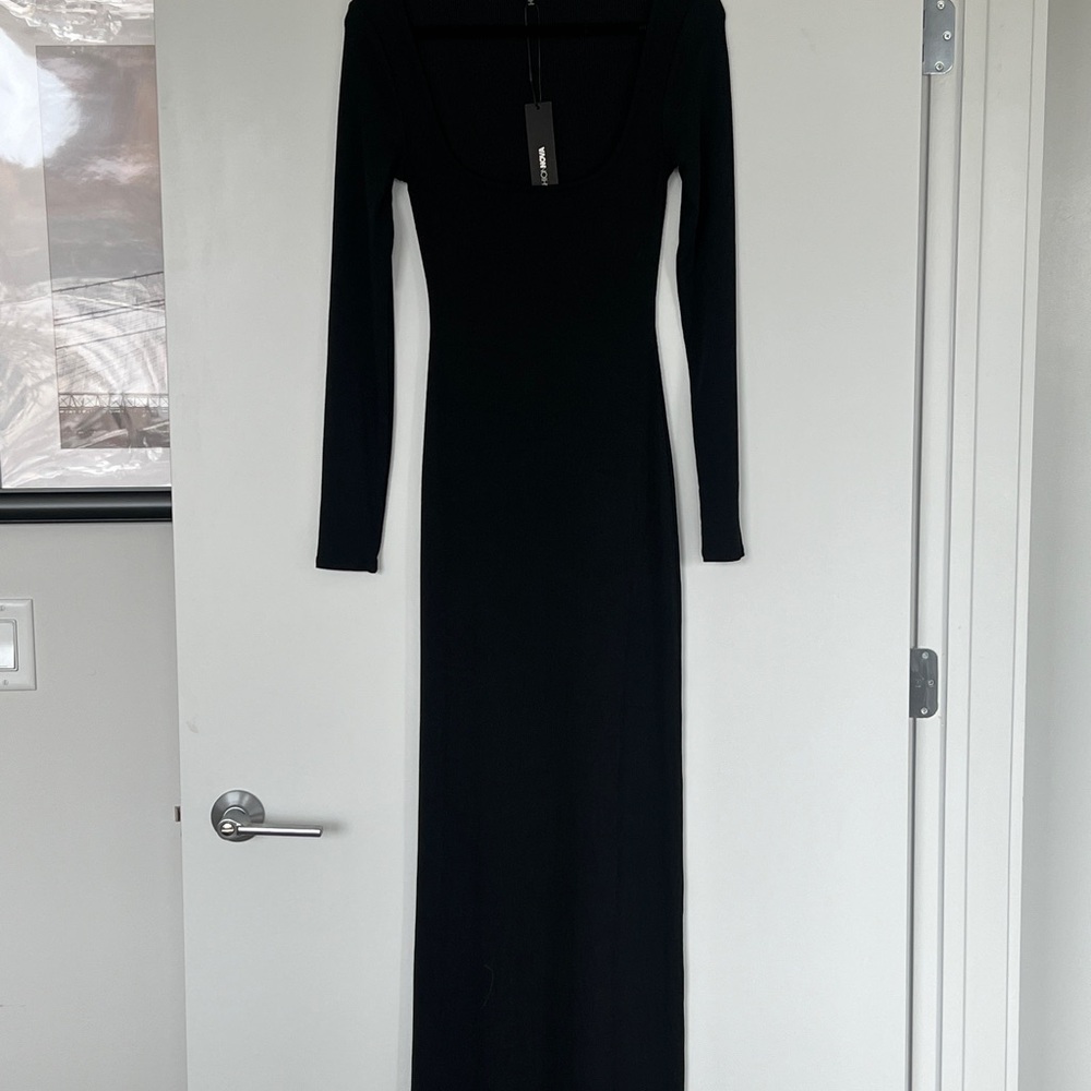 Elegant Black Long Sleeve Dress